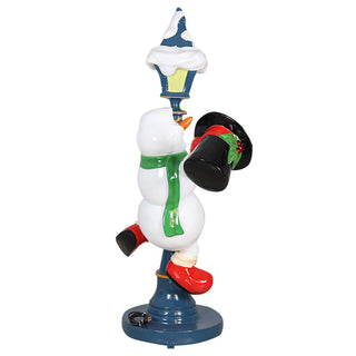 Snowman On A Light Post