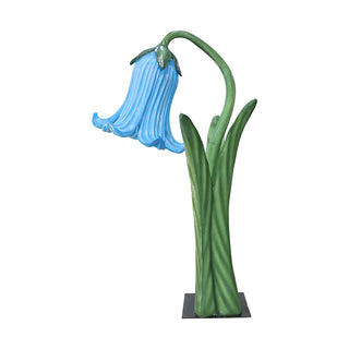 Flower In Metal Plate (Light Blue)