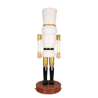 NUTCRACKER WOOD CARVED 275CM (WHITE AND GOLD)