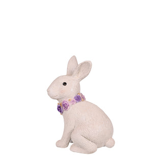 WHITE BUNNY WITH FLORAL NECKLACE